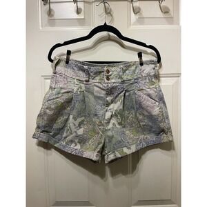 Pilcro Anthropologie Shorts Womens 29 Paisley Patchwork Pleated Utility Camp